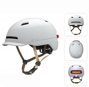 White Smart4u SH50 urban helmet with seven-LED rear light