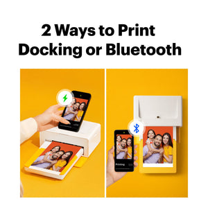 Kodak Dock Plus photo printer: official smartphone docking and Bluetooth printing example