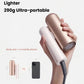 An infographic demonstrating the ultra-portable and lightweight 290g design of the Dreame Pocket Uni hair dryer, comparing its compact, foldable size to a mobile phone.