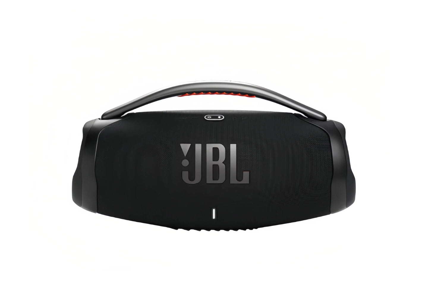 A clear, front-facing studio product shot of the JBL Boombox 3 portable Bluetooth speaker in the Black color.