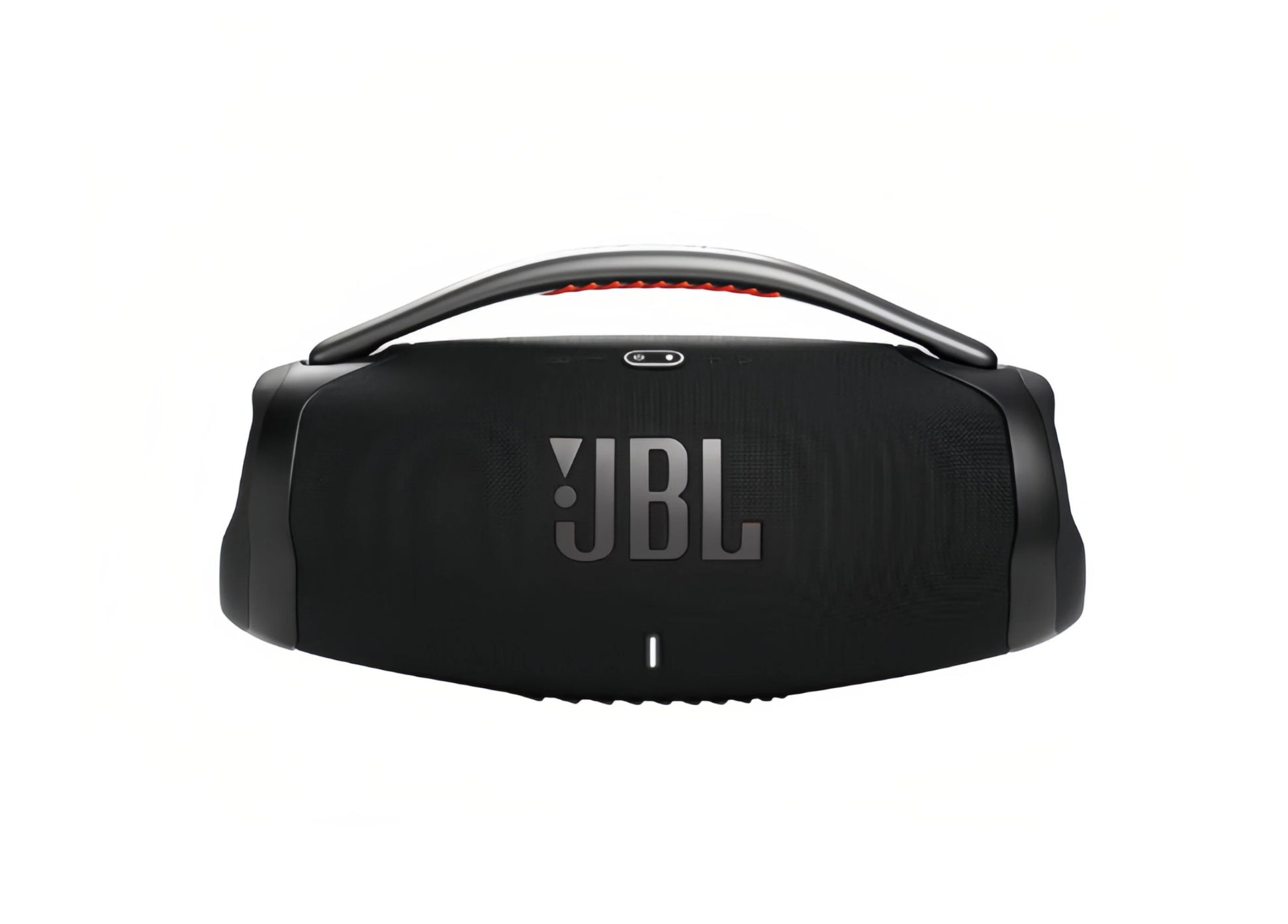 A clear, front-facing studio product shot of the JBL Boombox 3 portable Bluetooth speaker in the Black color.