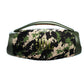 A clear, front-facing studio product shot of the JBL Boombox 3 portable Bluetooth speaker in the Squad Camo design.

