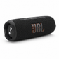 JBL Flip 7 black portable Bluetooth speaker front angle