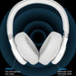 A diagram of the white JBL Live 770NC headphones explaining how the adaptive noise reduction microphones accurately cancel ambient noise for an immersive listening experience.