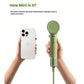 A size comparison showing how compact the Laifen Mini hair dryer is, easily held in one hand next to a smartphone to demonstrate its portability
