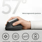 Infographic highlighting the key features of the Logitech MX Vertical mouse, including its 57-degree ergonomic angle, cursor speed switch, Easy-Switch/FLOW support, and fast-rechargeable battery.