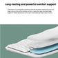 Diagram showing the internal structure of the Logitech Wave Keys palm rest, featuring three layers of memory foam and support material for lasting wrist comfort.
