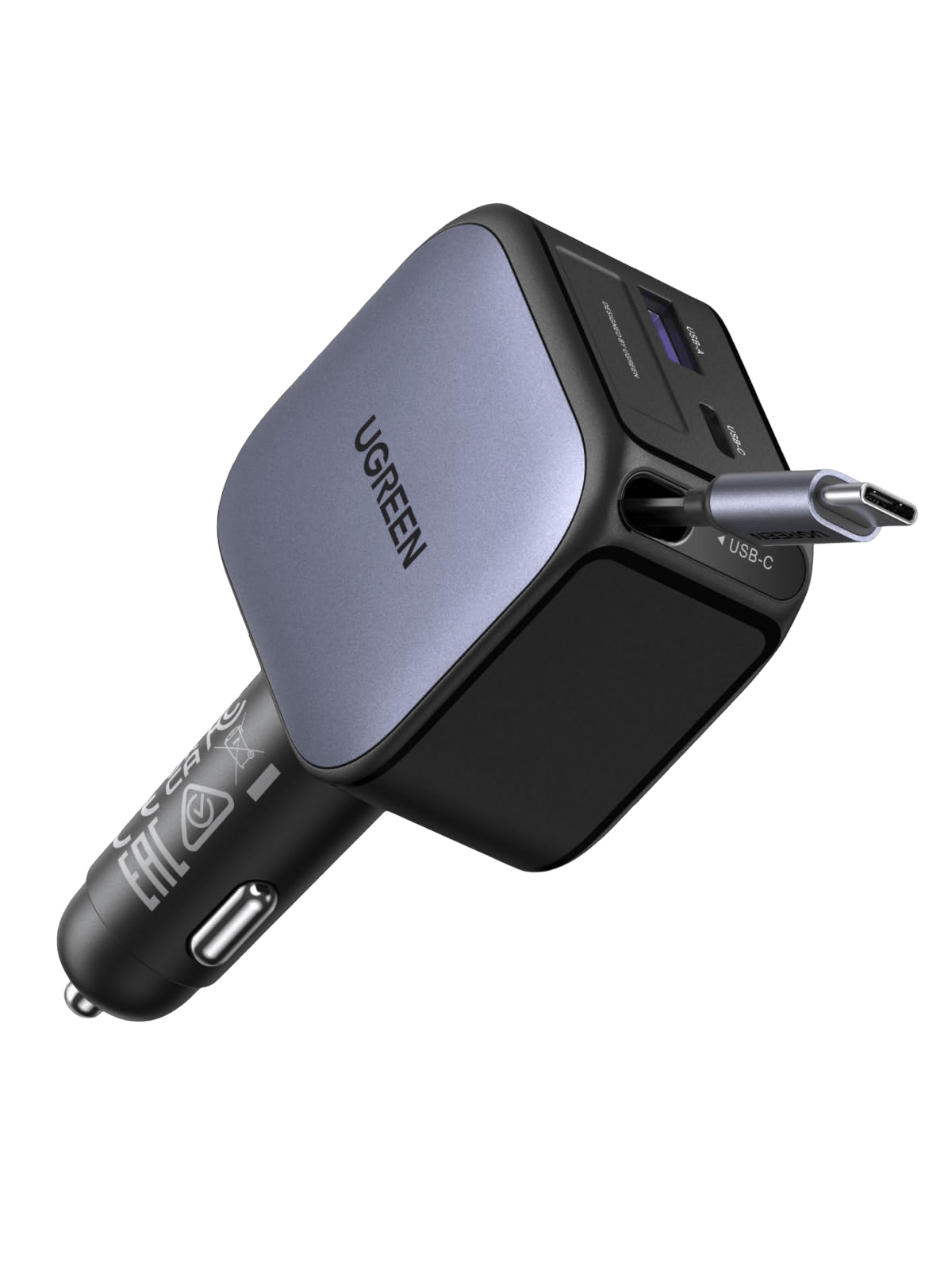 UGREEN Nexode 55212 60W Retractable Car Charger