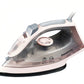 The Panasonic NI-M105N high-power steam and dry iron shown in a light pink color, featuring a temperature control dial and steam/spray functions