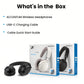 What's in the box for the Sennheiser ACCENTUM Wireless headphones: the headphones, a USB-C charging cable, and the product packaging for both black and white versions.