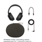 Everything included in the Sony WH-1000XM4 box: the wireless noise-cancelling headphones, a protective carrying case, a 1.2m headphone cable, and a USB-C charging cable.