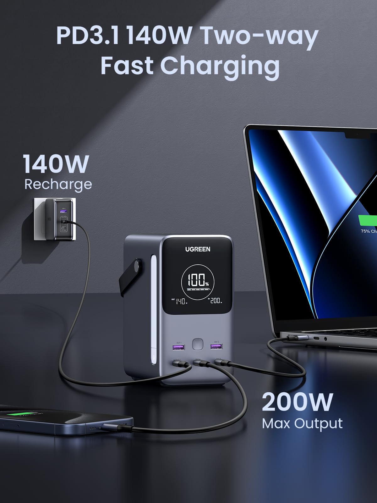 UGREEN 25286 48000mAh 300W Power Bank product view 5