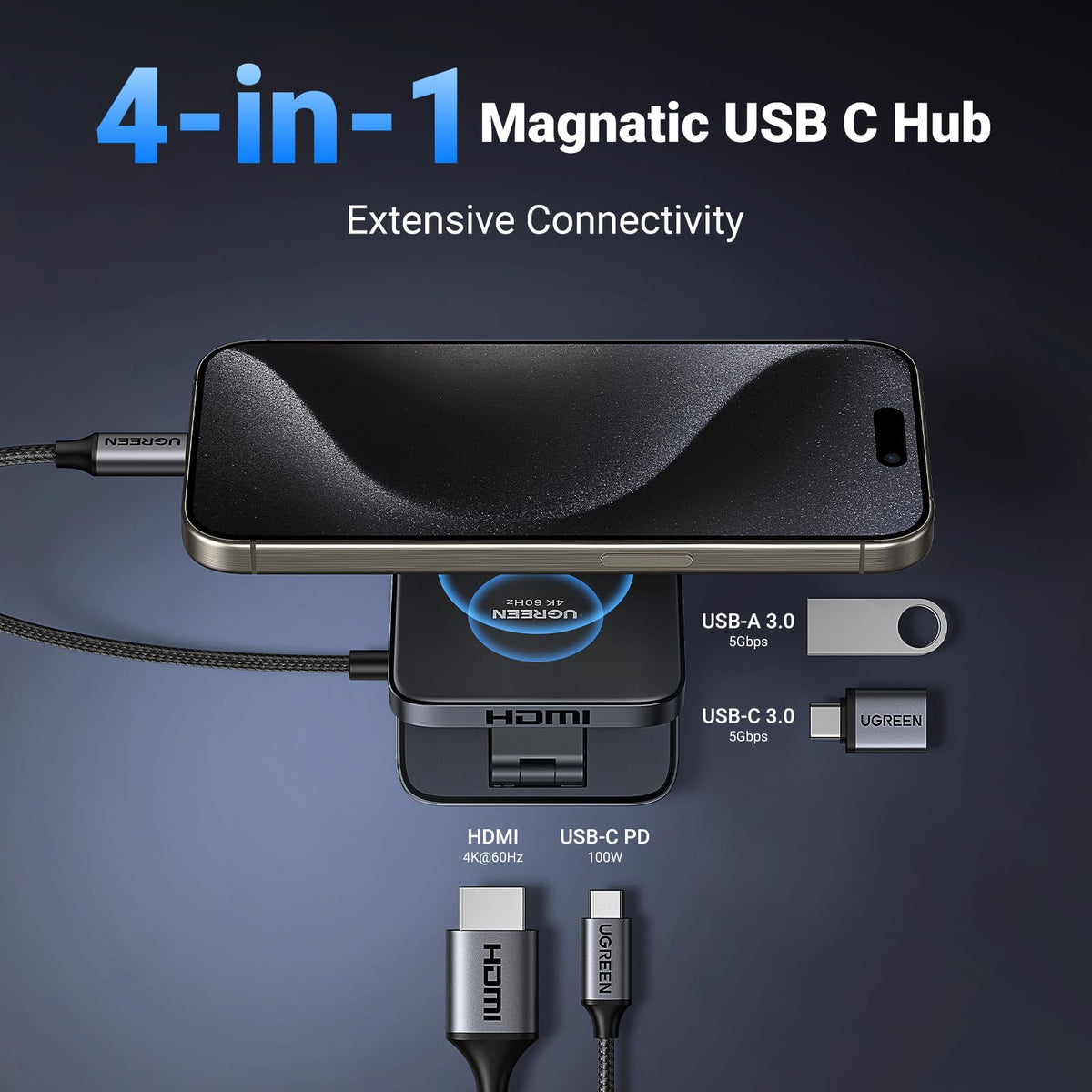 UGREEN Revodok 35590 Magnetic 4K Dock product view 2