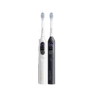 The usmile Y20 PRO AI-Powered smart electric toothbrush shown in both its white and black color options, side-by-side on a clean white background.
